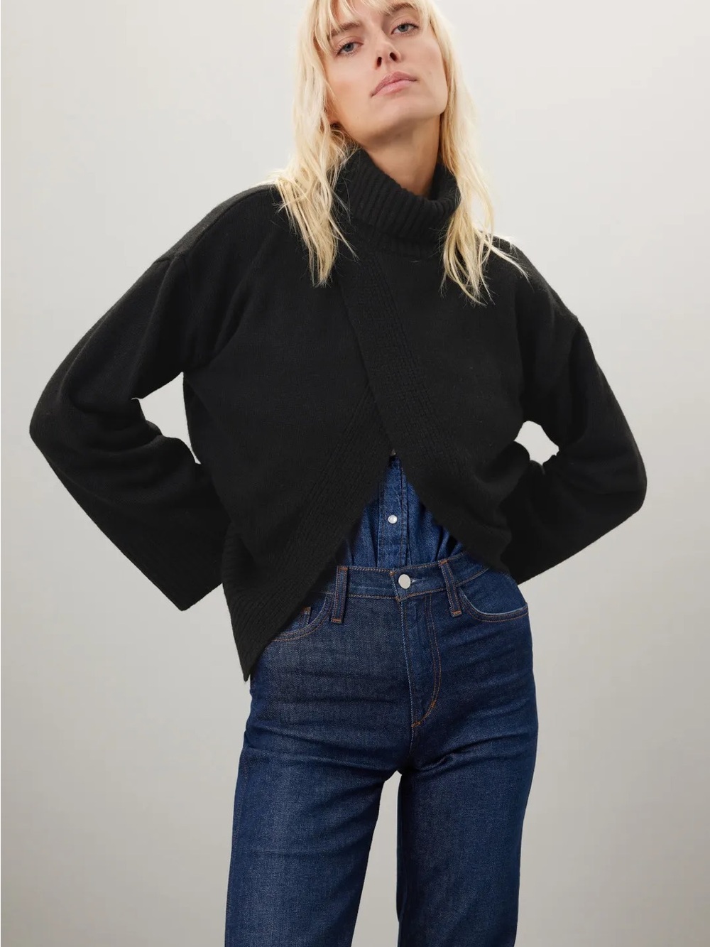 Great Jones Overlay Turtleneck Sweater